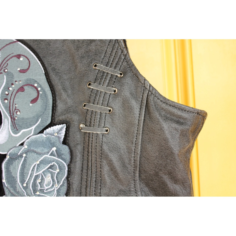 High Mileage Leather Gear Women 3XL Conceal Carry Pocket Vest Daytona Bike Week‎ - Picture 4 of 8
